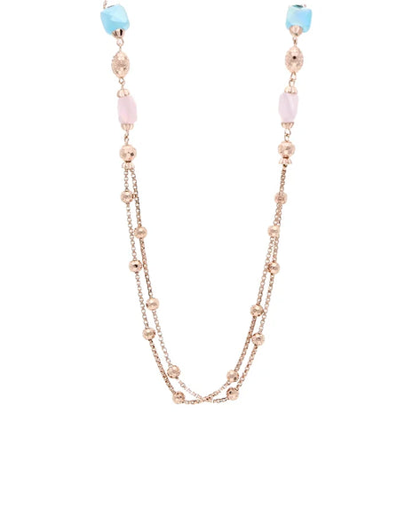 Violet Glow Layer Necklace in 92.5 Silver