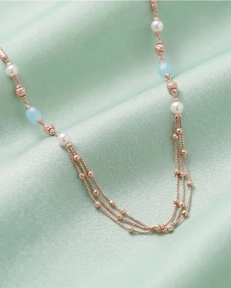 Sapphire Veil Layer Necklace in 92.5 Silver