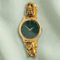 Lakshmi Emerald Peacock Watch in 92.5 Silver