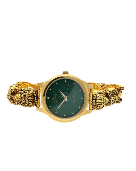 Lakshmi Emerald Peacock Watch in 92.5 Silver
