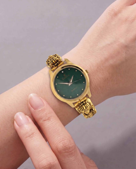 Lakshmi Emerald Peacock Watch in 92.5 Silver