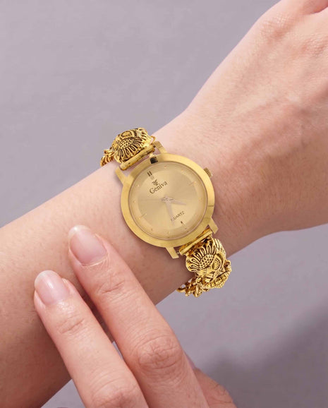 Lakshmi Golden Aura Watch in 92.5 Silver