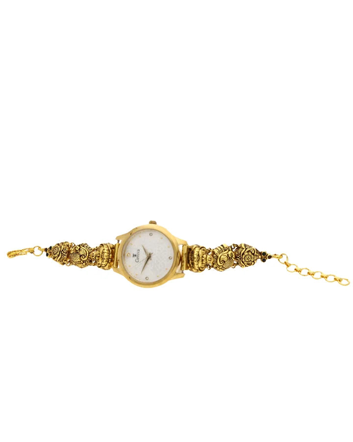 Lakshmi Sapphire Peacock Watch in 92.5 Silver