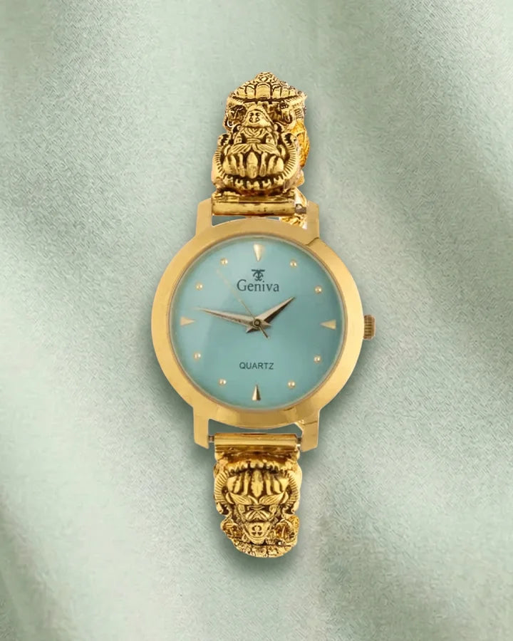 Lakshmi Teal Harmony Watch in 92.5 Silver
