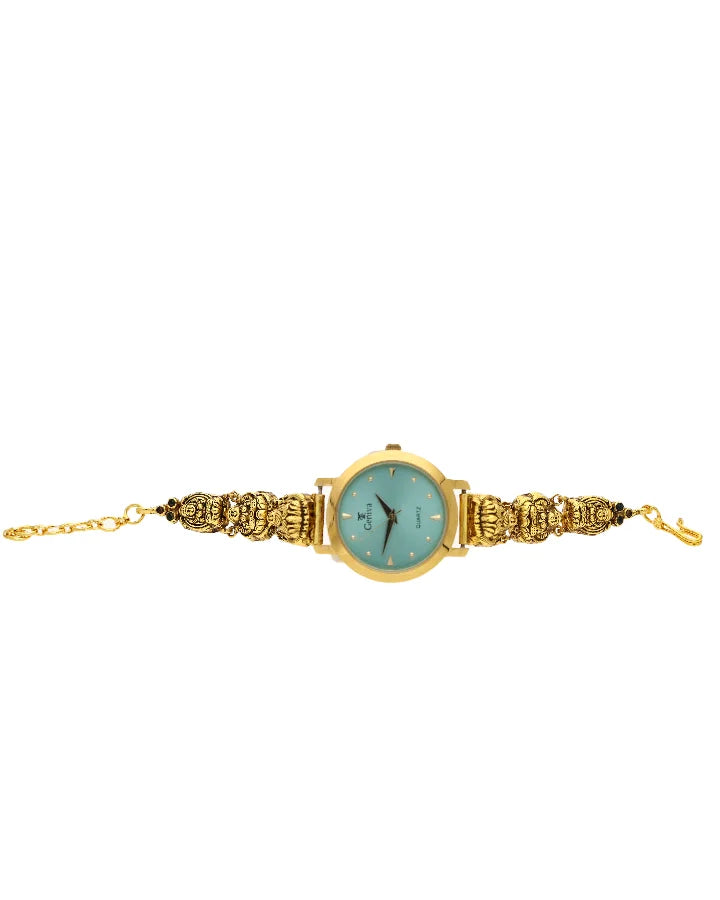 Lakshmi Teal Harmony Watch in 92.5 Silver