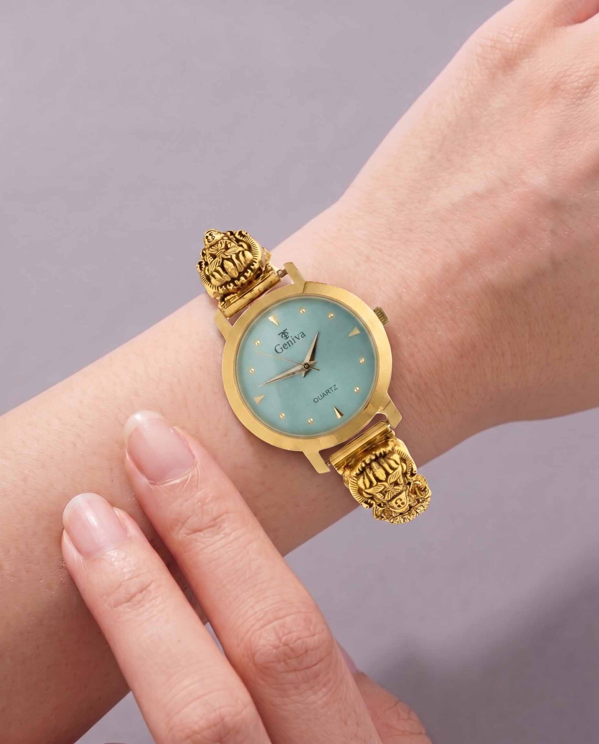Lakshmi Teal Harmony Watch in 92.5 Silver