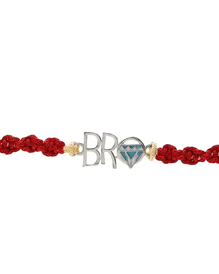 Bro Diamond Rakhi in 92.5 Silver