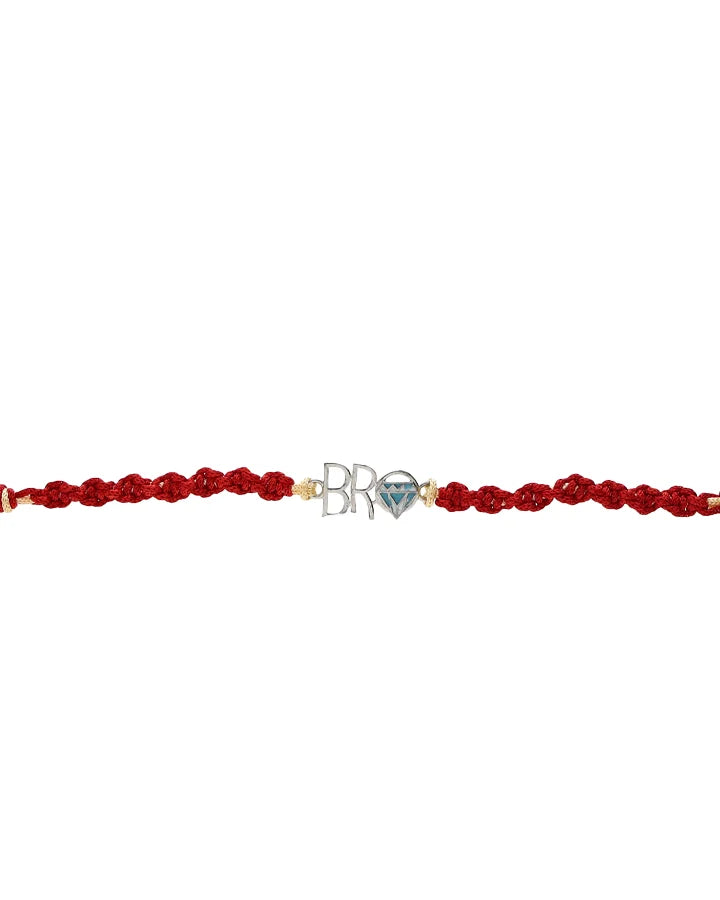 Bro Diamond Rakhi in 92.5 Silver