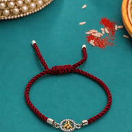 Ganesha Stone Rakhi in 92.5 Silver