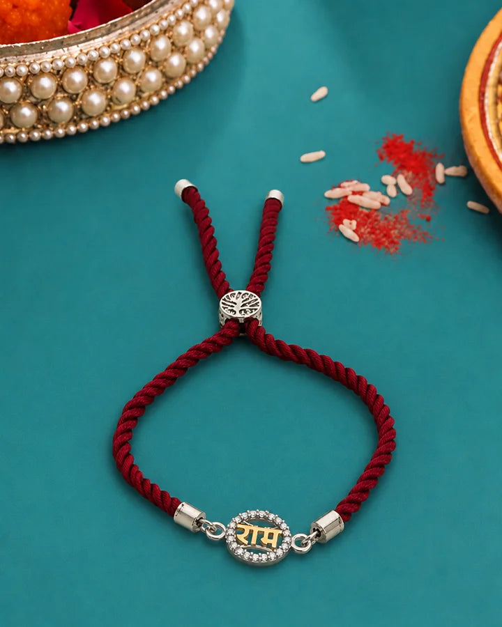 Ram Stone Rakhi in 92.5 Silver