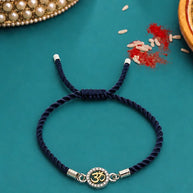 Om Stone Rakhi in 92.5 Silver