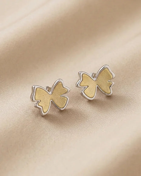 Golden Butterfly Studs in 92.5 Silver