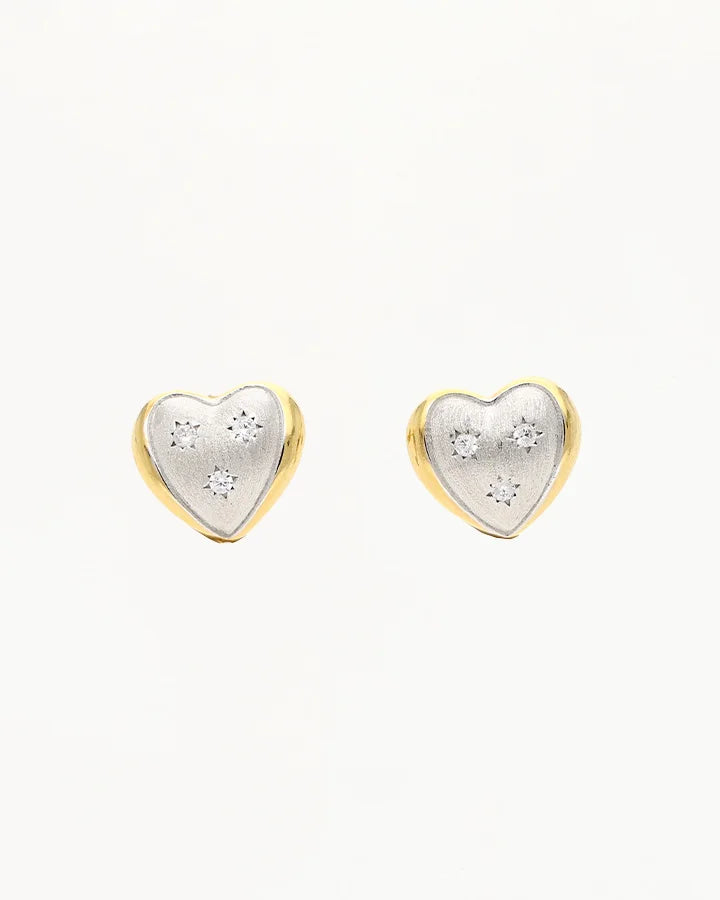 Heart Halo Dome Studs in 92.5 Silver