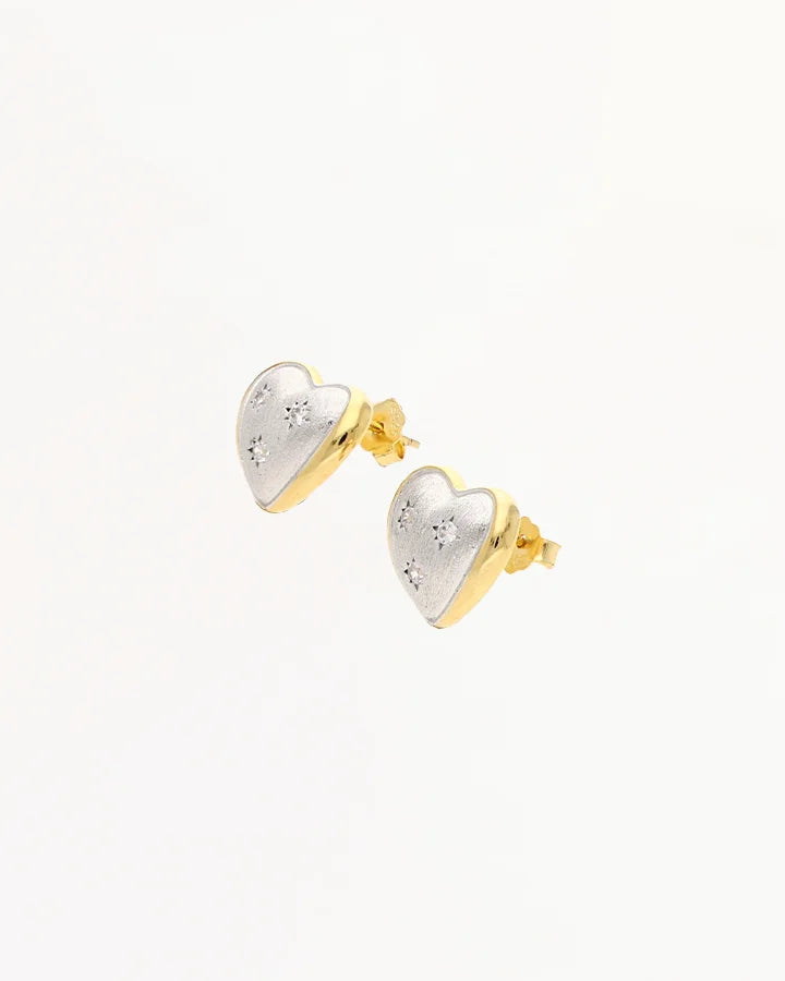Heart Halo Dome Studs in 92.5 Silver