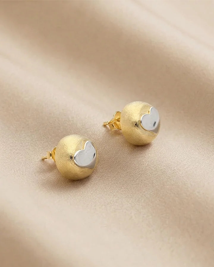 Silver Heart Dome Studs in 92.5 Silver