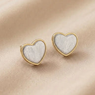 Golden Outline Heart Studs in 92.5 Silver