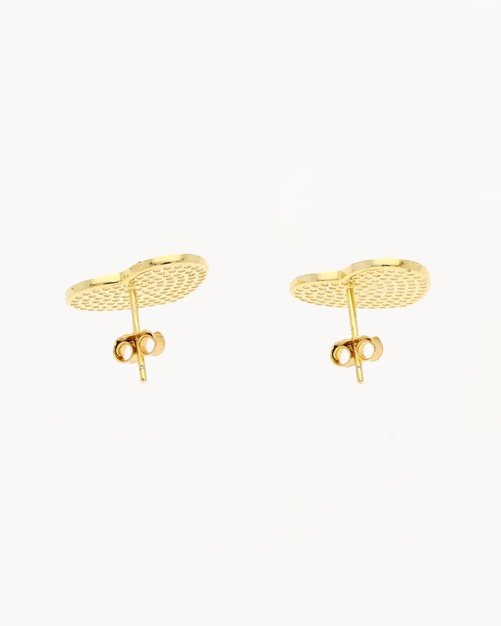 Golden Outline Heart Studs in 92.5 Silver