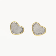 Golden Outline Heart Studs in 92.5 Silver