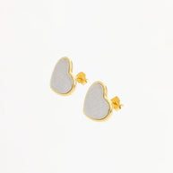 Golden Outline Heart Studs in 92.5 Silver