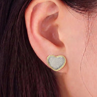 Golden Outline Heart Studs in 92.5 Silver