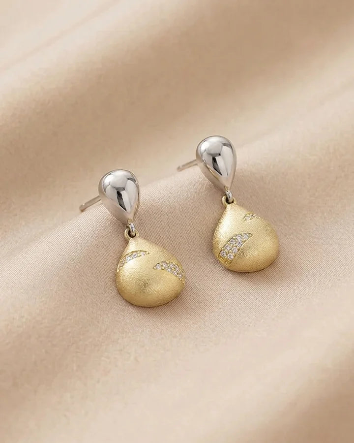 Golden Pearl Grace Drops in 92.5 Silver
