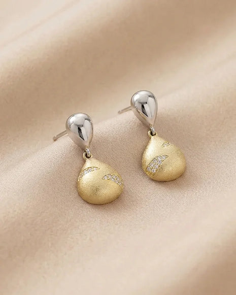 Golden Pearl Grace Drops in 92.5 Silver