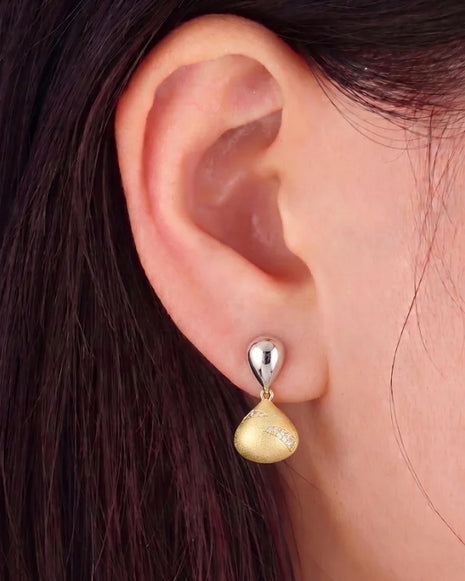 Golden Pearl Grace Drops in 92.5 Silver