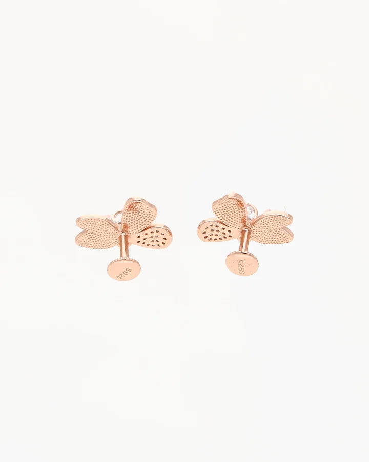 Blush Floral Pearl Studs in 92.5 silver