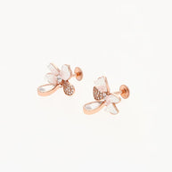 Blush Floral Pearl Studs in 92.5 silver