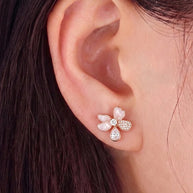 Blush Floral Pearl Studs in 92.5 silver