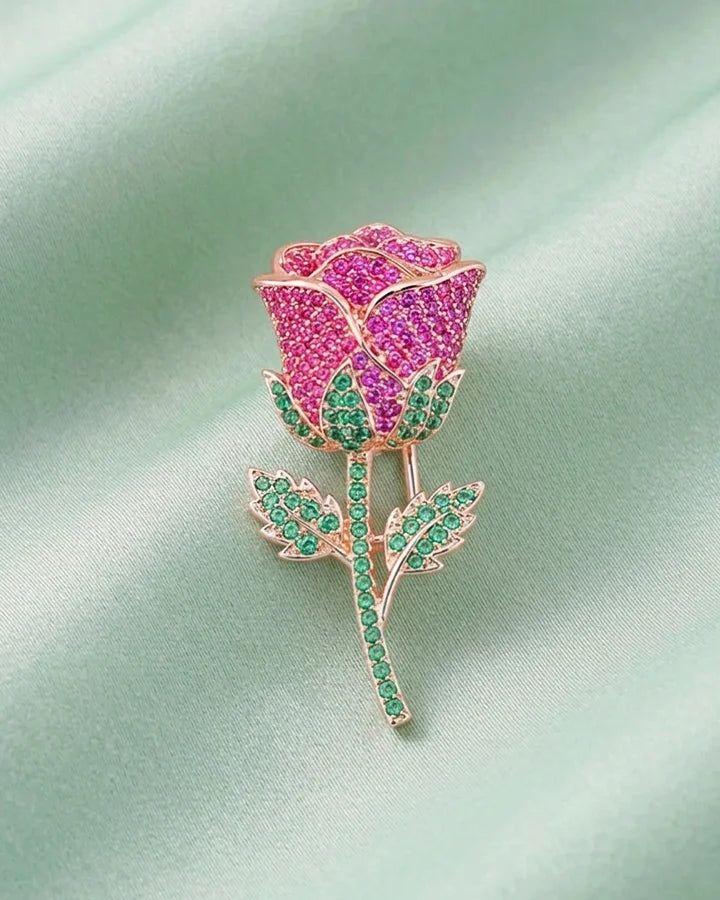Blooming Rose Brooch in 92.5 Silver