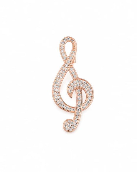 Music Note Brooch in 92.5 Silver