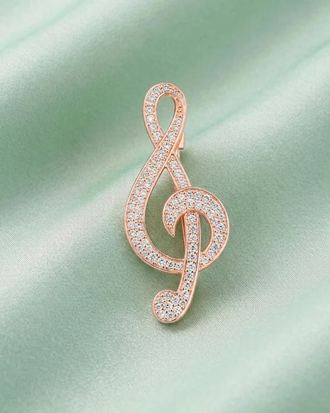 Music Note Brooch in 92.5 Silver