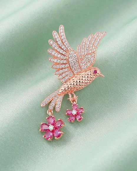 Bird Charm Brooch in 92.5 Silver