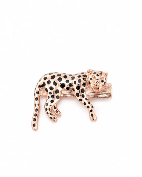 Panther Enamel Brooch in 92.5 Silver