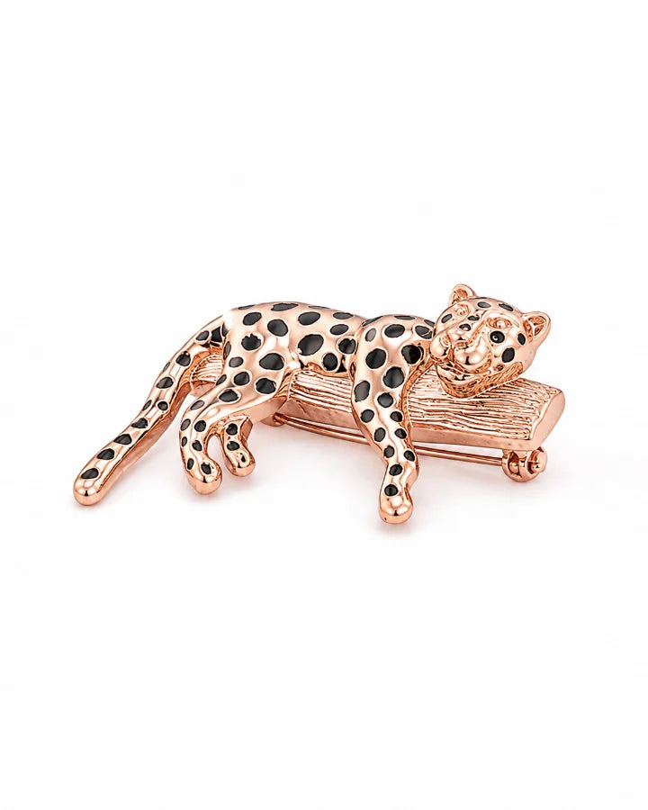 Panther Enamel Brooch in 92.5 Silver