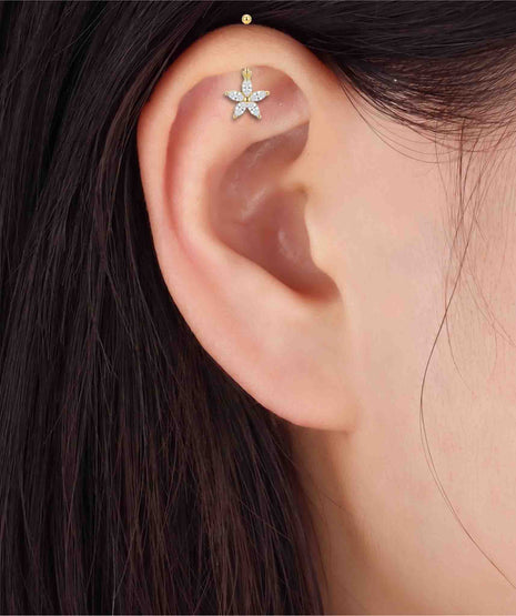 Golden Five-Petal Bugdi in 92.5 Silver