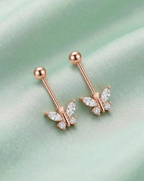 Rose Butterfly Bugdi in 92.5 Silver