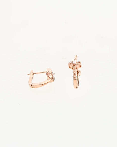 Rose U-Hoop Earrings in 92.5 Silver