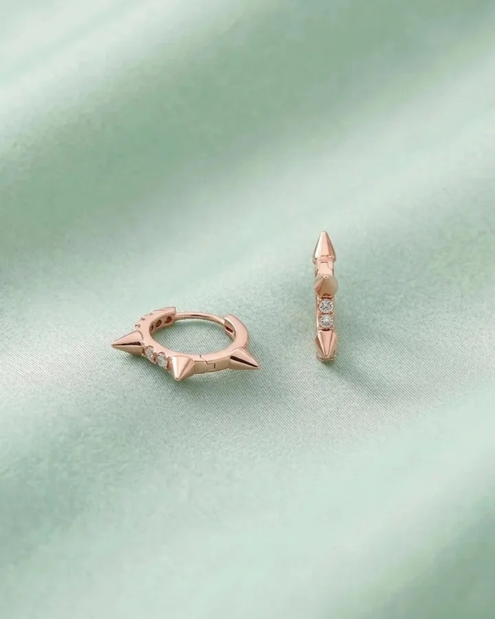 Rose Spoke Hoop Earrings in 92.5 Silver