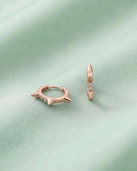 Rose Spoke Hoop Earrings in 92.5 Silver