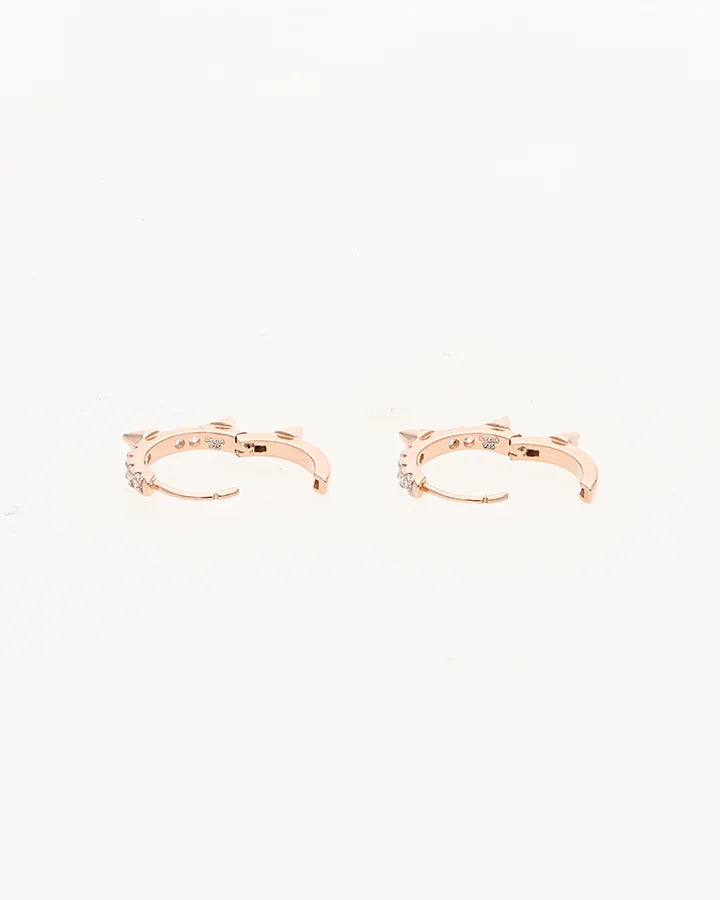 Rose Spoke Hoop Earrings in 92.5 Silver