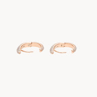 Rose Crystal Hoops in 92.5 Silver