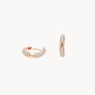 Rose Crystal Hoops in 92.5 Silver