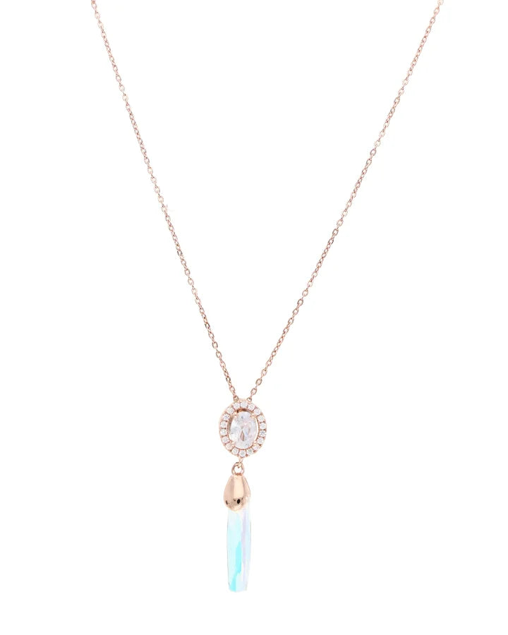 Aqua charm chain in 92.5 silver
