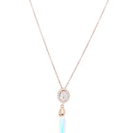 Aqua charm chain in 92.5 silver