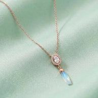 Aqua charm chain in 92.5 silver