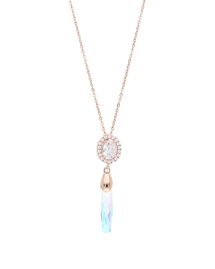 Aqua charm chain in 92.5 silver