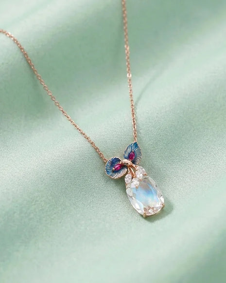 Enamel bloom chain in 92.5 Silver