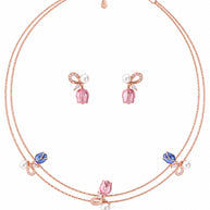 Pink Azure Blossom Necklace in 92.5 Silver